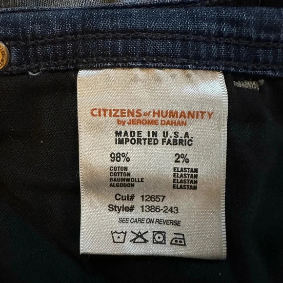 Citizens of Humanity Dani Cropped Straight Leg Cuffed Hem Jeans Women’s Size 31 - Picture 12 of 13